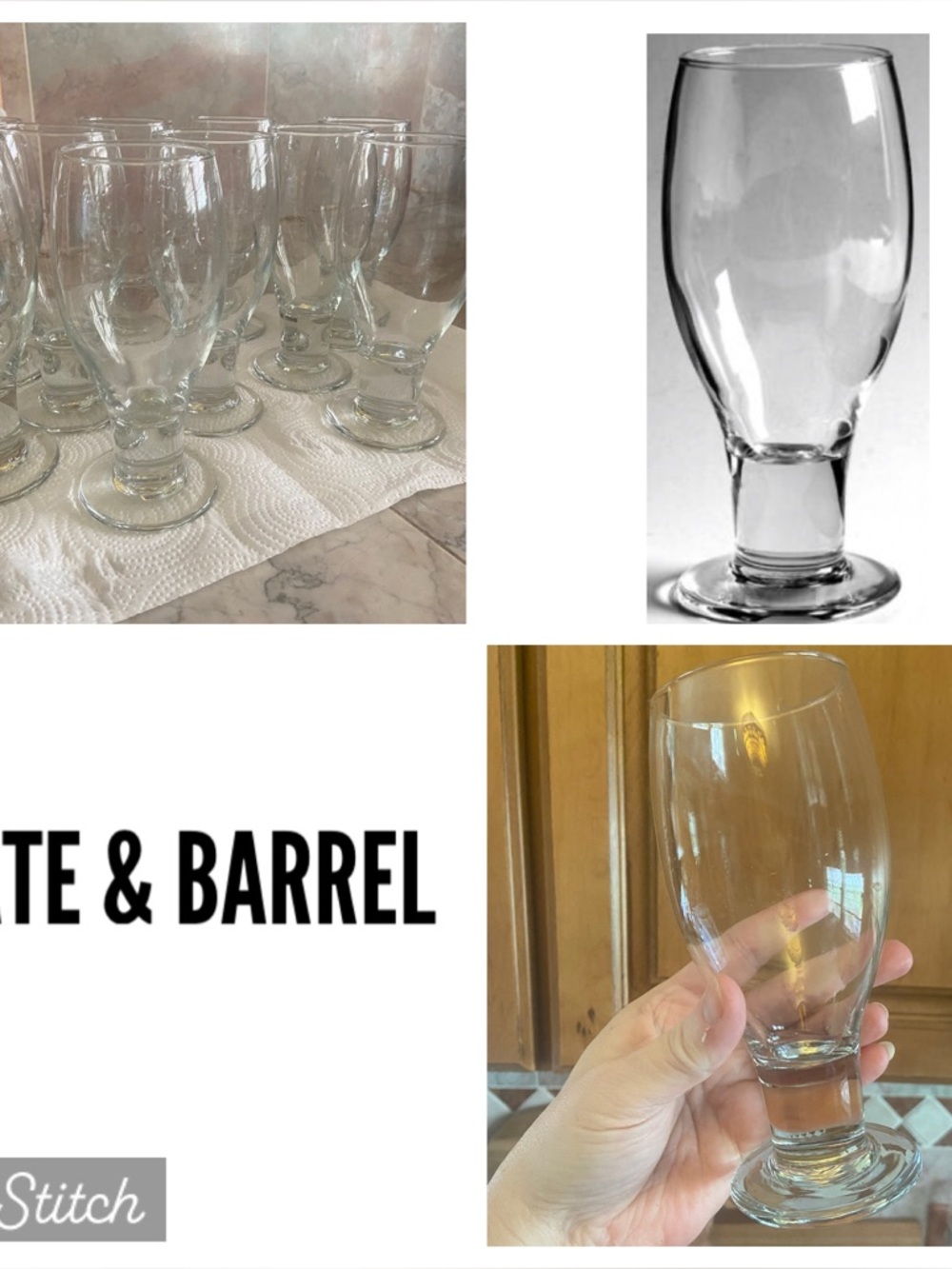 Crate & Barrel Set If 10 CTB66 Beer Tea Discontinued Glasses